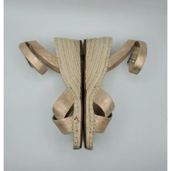 Vince Camuto Women Heel Wedge Shoes Open Toe Rose Gold Espadrille Sandal 9.5M - Picture 7 of 12